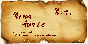 Nina Avrić vizit kartica